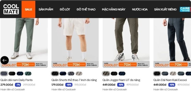 Website Coolmate.me